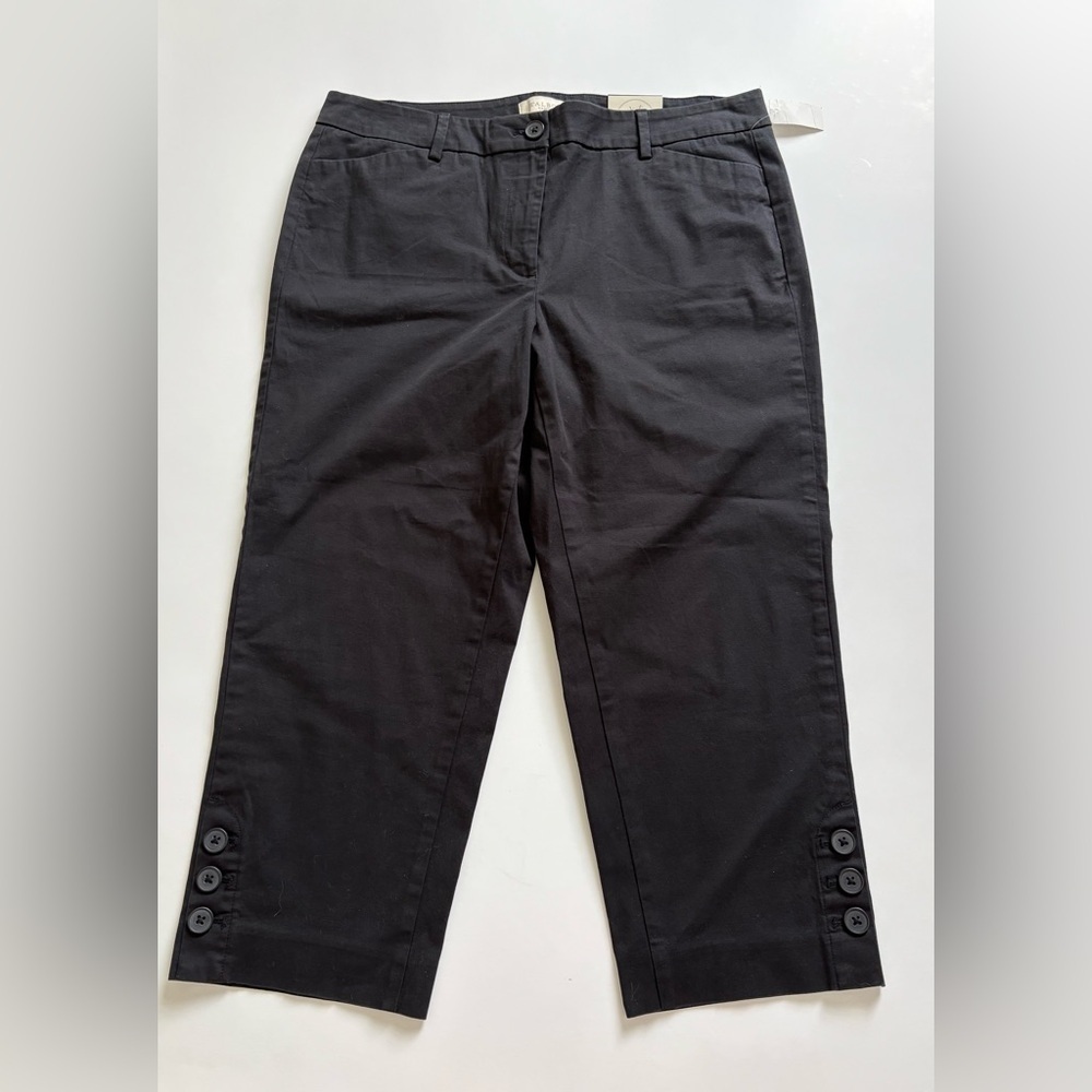 Talbots Skimmer Cropped Pants Size 10 Petite Black New